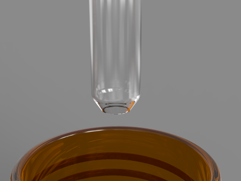 Amber Glass Bottles with Droppers 3Dモデル