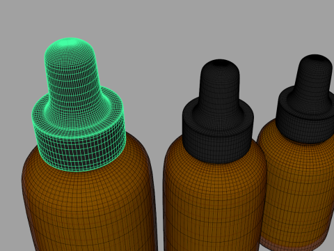 Amber Glass Bottles with Droppers 3Dモデル