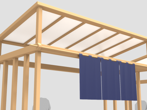 Asian Wooden Food Stands 3Dモデル