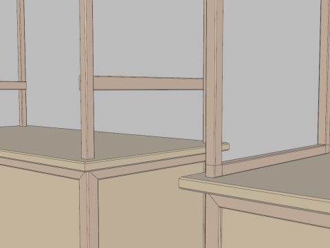 Asian Wooden Food Stands 3Dモデル