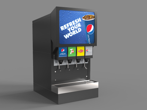 Automatic Beverage Vending Machine - Counter Soda Fountain 3D Модель