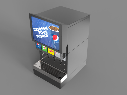 Automatic Beverage Vending Machine - Counter Soda Fountain 3D Модель