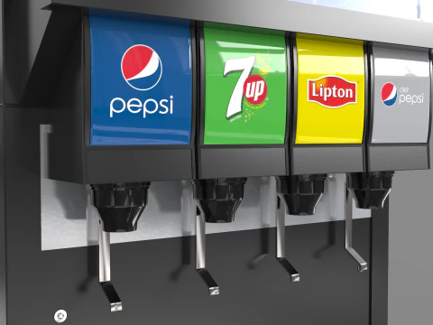 Automatic Beverage Vending Machine - Counter Soda Fountain 3D Model