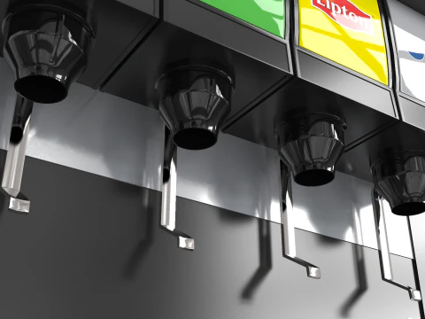 Automatic Beverage Vending Machine - Counter Soda Fountain 3D Model