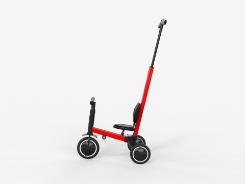 Baby Tricycle with Push Handle 3D Модель