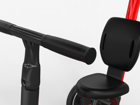 Baby Tricycle with Push Handle 3D Модель