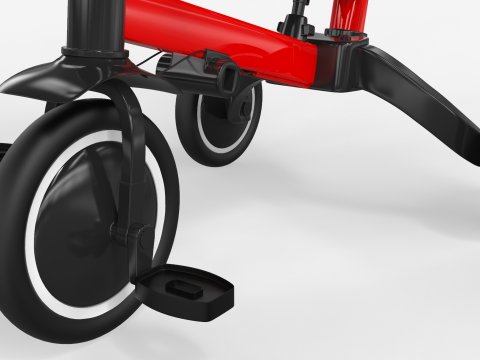 Baby Tricycle with Push Handle 3D Модель