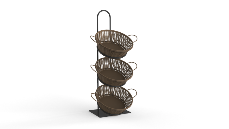 Bakery Display Rack with Baskets Modelo 3D .c4d .max .obj .3ds .fbx .stl .blend