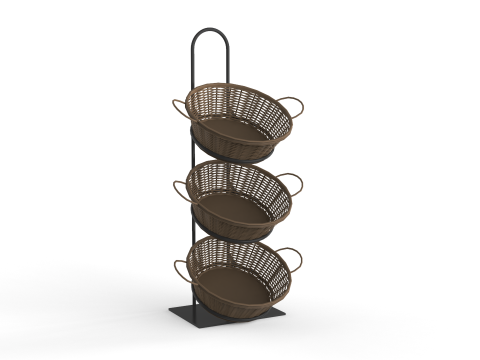 Bakery Display Rack with Baskets Modelo 3D
