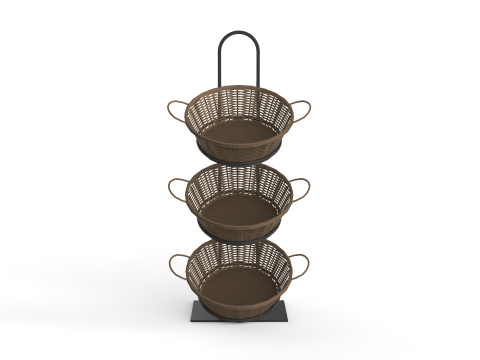 Bakery Display Rack with Baskets Modelo 3D