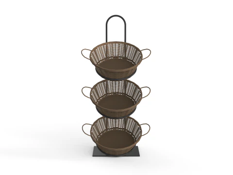 Bakery Display Rack with Baskets 3D Model
