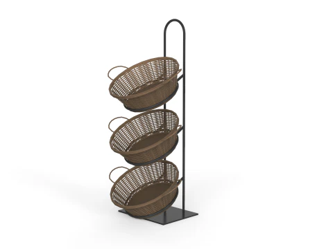 Bakery Display Rack with Baskets 3D Model