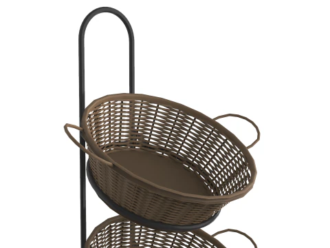 Bakery Display Rack with Baskets 3D Model
