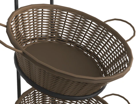 Bakery Display Rack with Baskets 3D Model