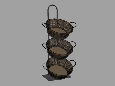 Bakery Display Rack with Baskets Modelo 3D