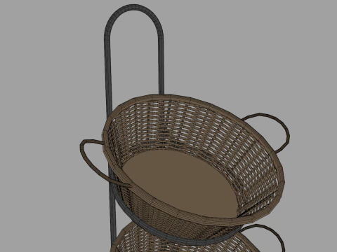 Bakery Display Rack with Baskets 3D Model