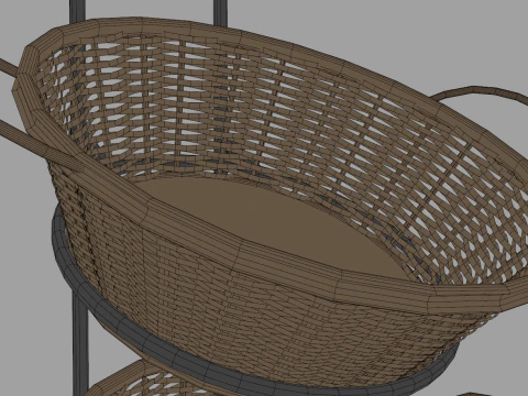 Bakery Display Rack with Baskets 3D Model