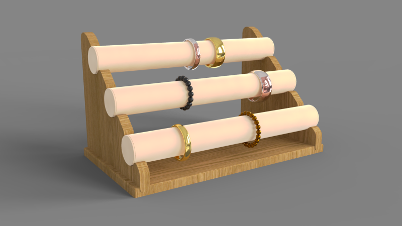 Bamboo Bracelet Display 3Dモデル .c4d .max .obj .3ds .fbx .stl .blend