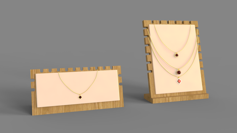 Bamboo Jewelry Display Board Modelo 3D .c4d .max .obj .3ds .fbx .stl .blend