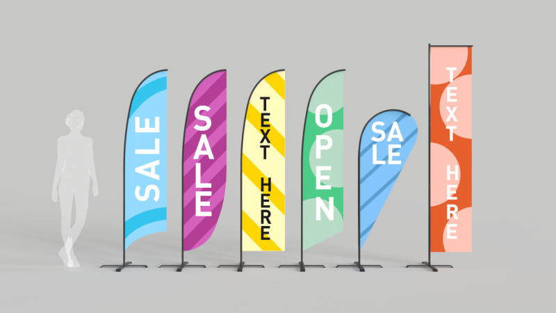 Banner Commercial Flags 3D Model .c4d .max .obj .3ds .fbx .stl .blend