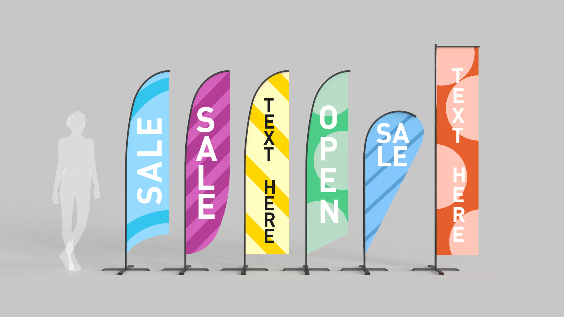 Banner Commercial Flags 3D Model .c4d .max .obj .3ds .fbx .stl .blend 