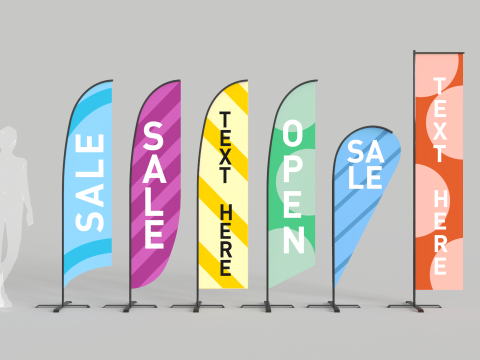 Banner Commercial Flags Modèle 3D