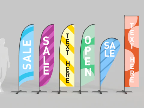 Flagi handlowe banerowe Model 3D