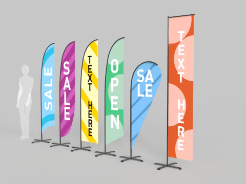 Banner Commercial Flags 3D Model