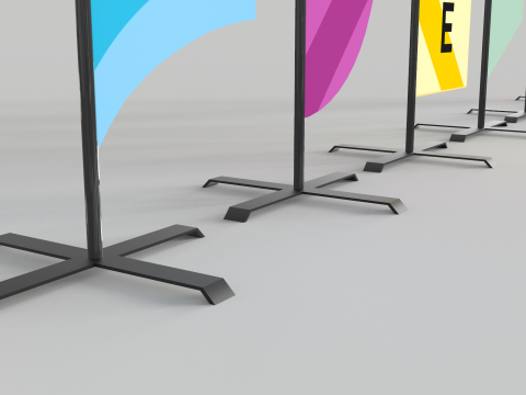 Banner Commercial Flags 3D Model