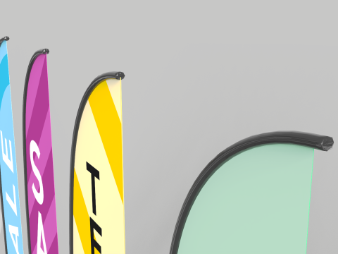 Banner Commercial Flags 3D Model