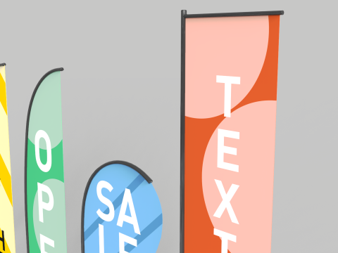 Banner Commercial Flags 3D Model