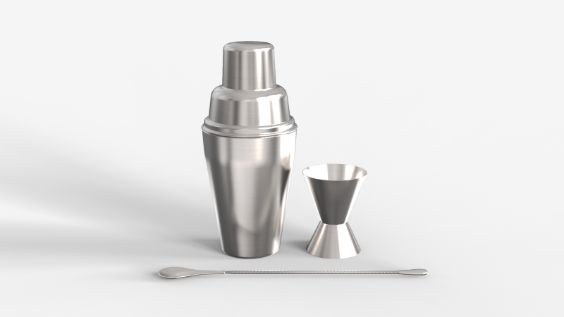 Bartender Tool Set 3D Model .c4d .max .obj .3ds .fbx .stl .blend 