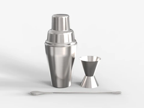 Набор инструментов бармена 3D Модель