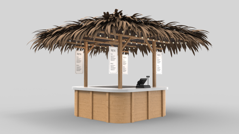 Beach Bar 3x3 Meters Model 3D .c4d .max .obj .3ds .fbx .stl .blend