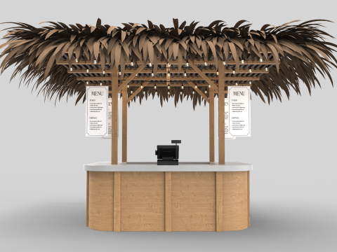 Beach Bar 3x3 Meters Model 3D