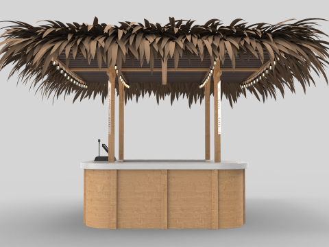 Beach Bar 3x3 Meters Model 3D