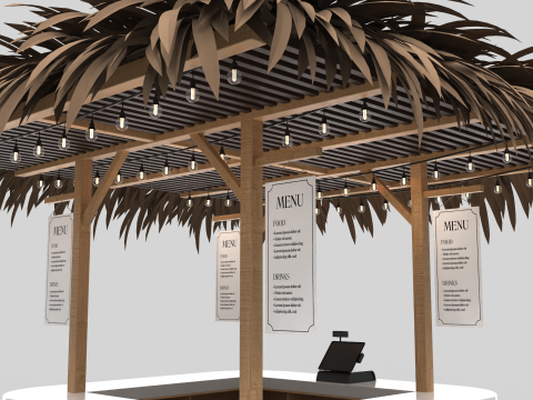 Beach Bar 3x3 Meters Model 3D