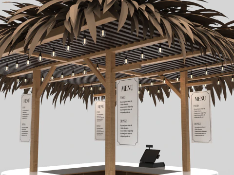 Beach Bar 3x3 Meters 3D Model