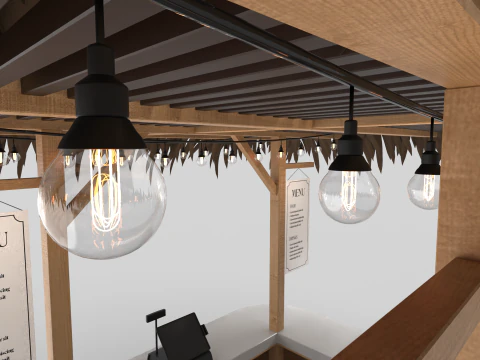 Beach Bar 3x3 Meters 3D Model
