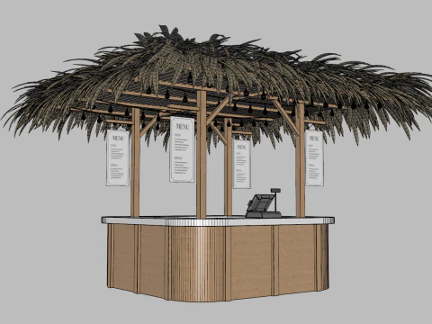 Beach Bar 3x3 Meters 3D Model