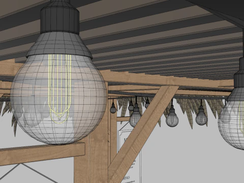 Beach Bar 3x3 Meters 3D Model