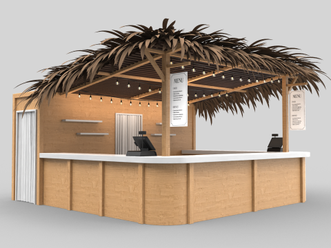 Beach Bar 5x5 Meters Modèle 3D