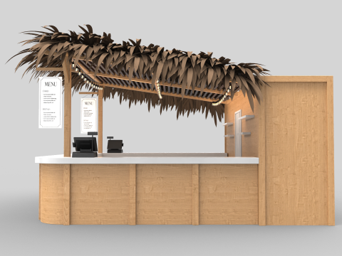 Beach Bar 5x5 Meters Modelo 3D