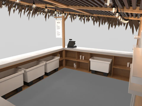 Beach Bar 5x5 Meters 3D Model