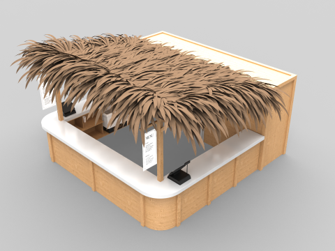 Beach Bar 5x5 Meters Modelo 3D
