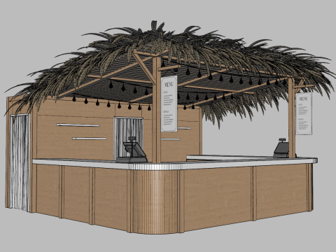 Beach Bar 5x5 Meters Modelo 3D