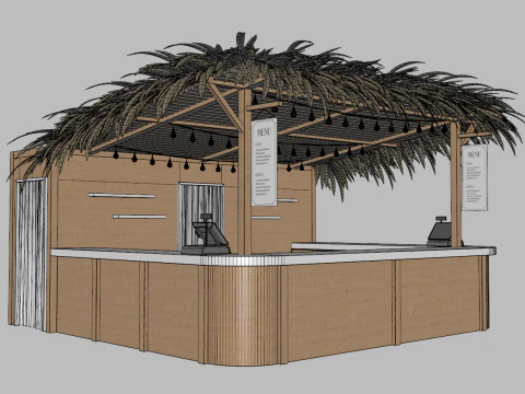 Beach Bar 5x5 Meters 3D Model
