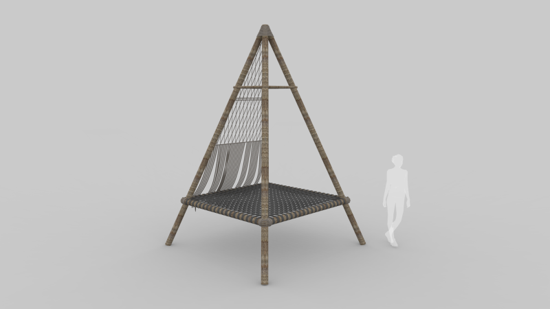 Beach Teepee - Resting Zone 3D Модель .c4d .max .obj .3ds .fbx .stl .blend