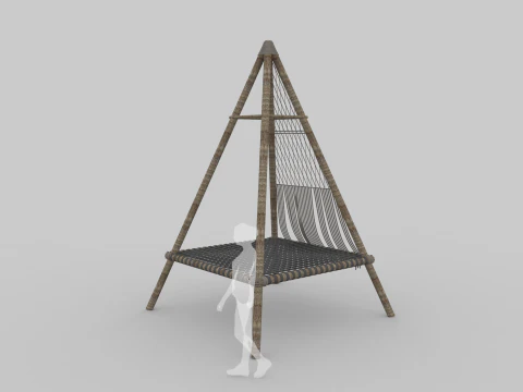 Beach Teepee - Resting Zone 3D Model