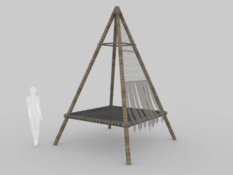 Beach Teepee - Resting Zone 3D Model